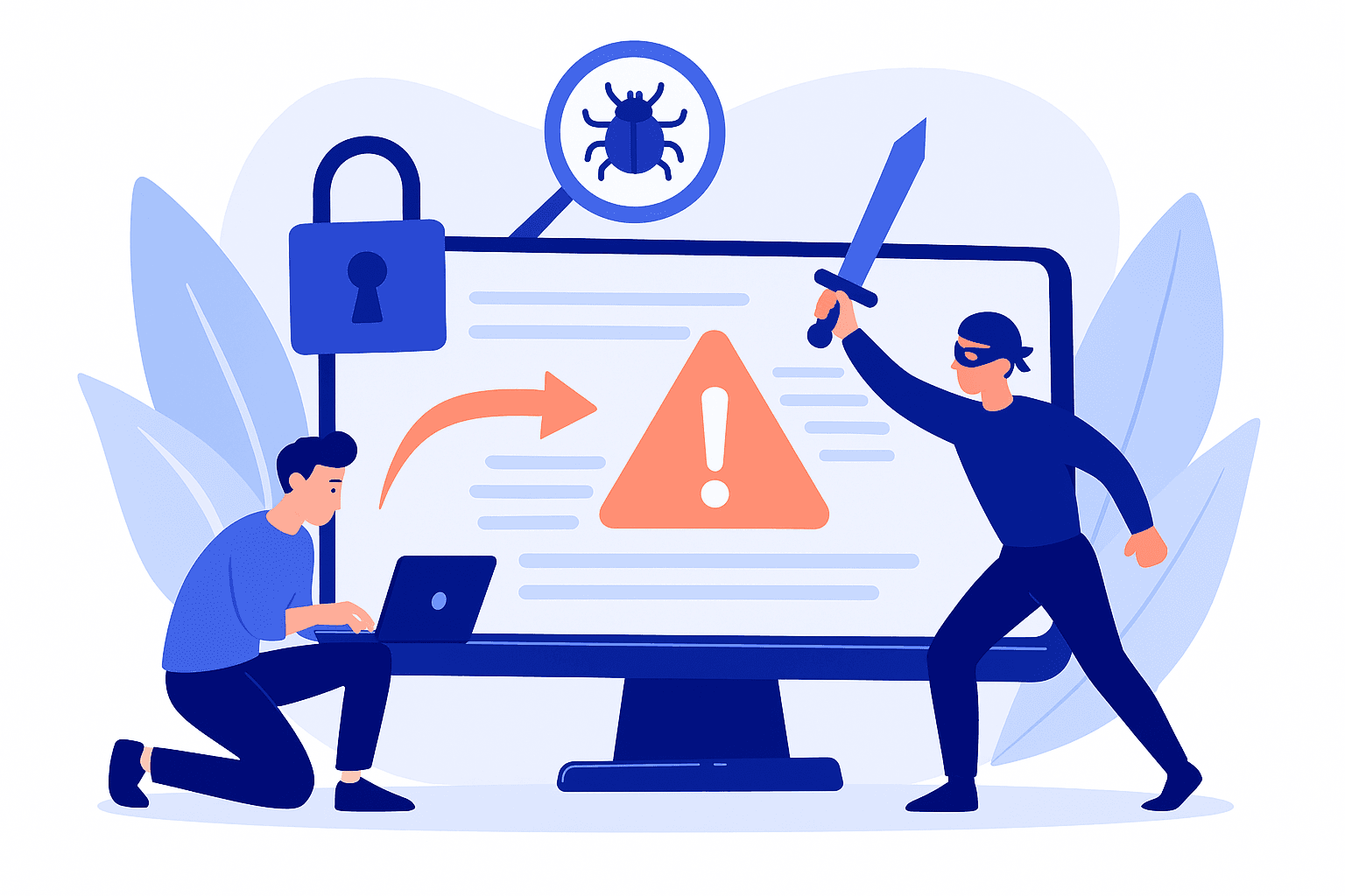 Représentation d'une attaque/défense informatique